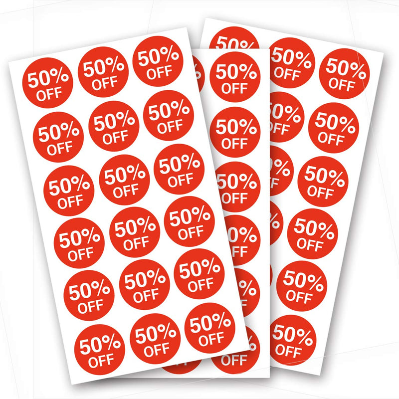 50 Percent Off Stickers,Price Stickers for Retail Store 3/4 Inch,1080 Adhesive Labels - NewNest Australia