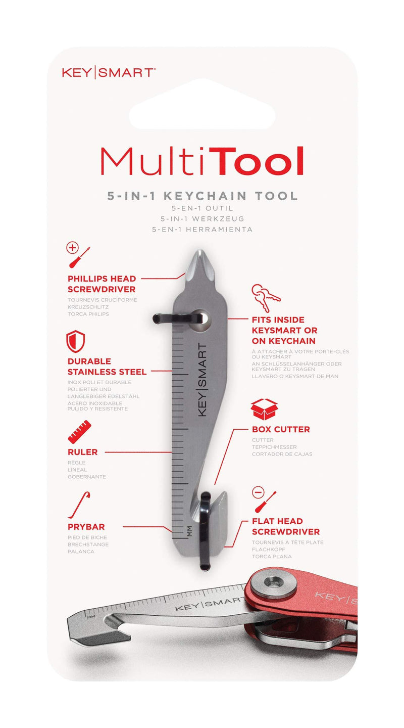 KeySmart MultiTool - 5-in-1 Multi-Purpose Keychain Tool with Box Cutter, Ruler, Pry Bar, Phillips and Flat Head Screwdriver - NewNest Australia