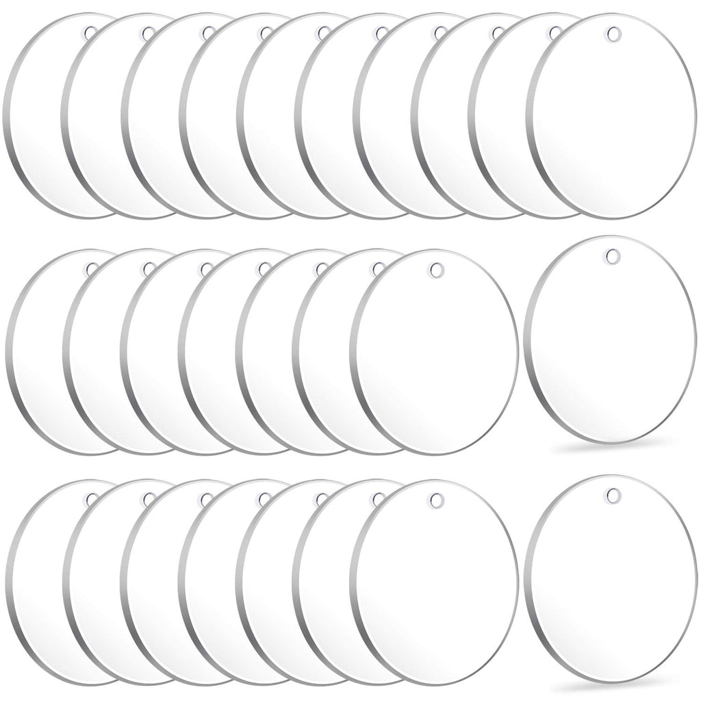 Acrylic Keychain Blanks, Audab 50pcs Clear Keychains for Vinyl, Acrylic Transparent Circle Discs Acrylic Blanks Keychain Bulk for DIY Keychain, Crafting and Vinyl Projects - NewNest Australia