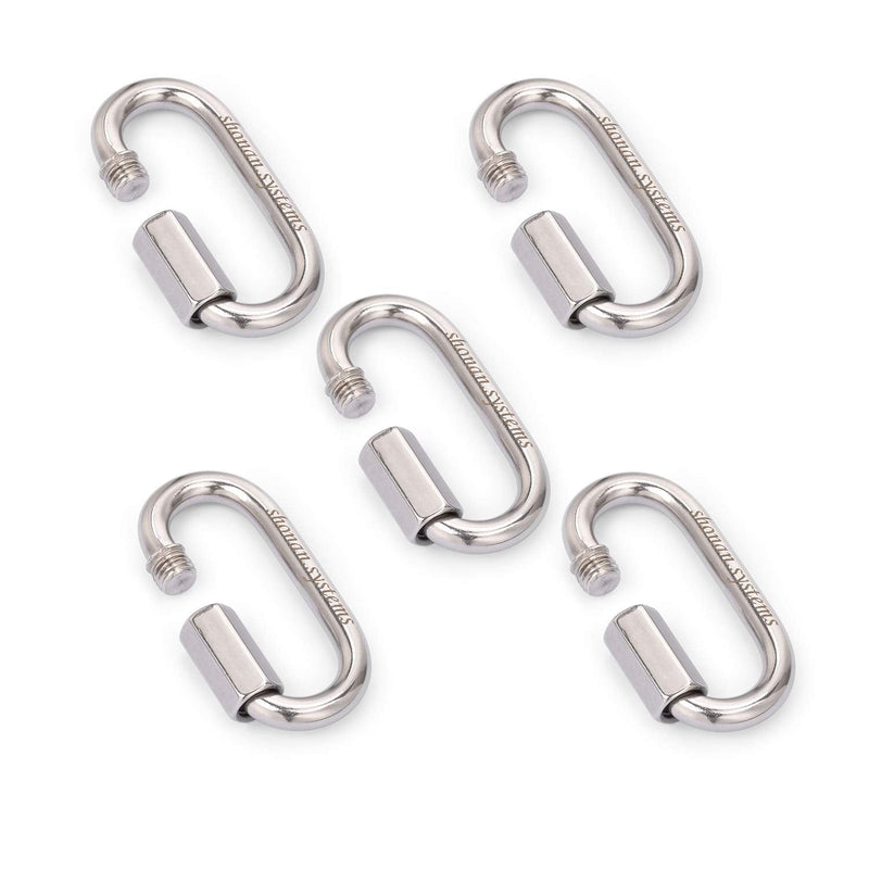SHONAN 2.3 Inch Stainless Steel Chain Quick Links- 5 Pack 1/4" Locking Carabiners, Chain Hooks, Twist Key Ring Screw Chain Link, 880 Lbs Capacity 2.3 Inch, 5 Pack - NewNest Australia