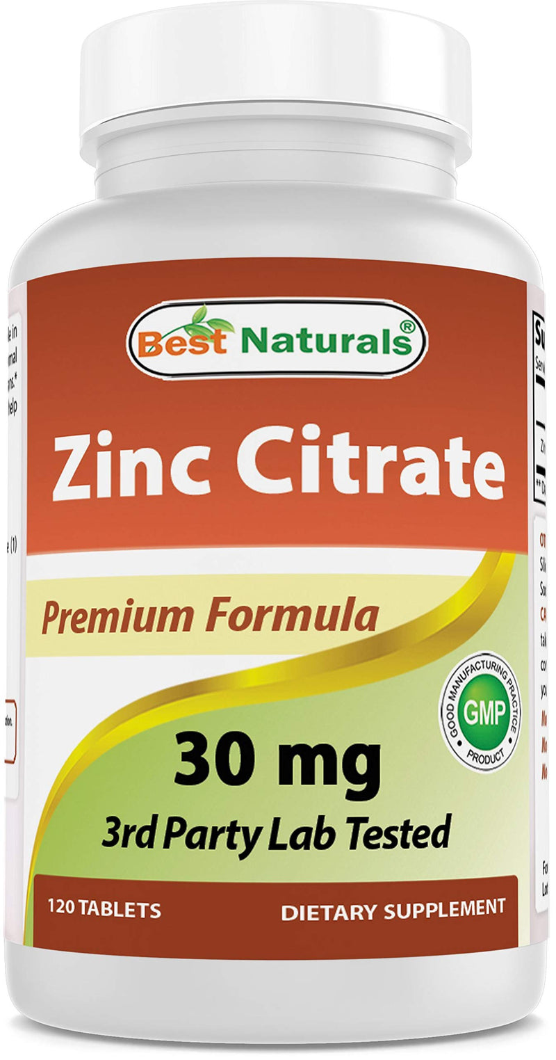 Best Naturals Zinc 30mg Supplements (as Zinc Citrate) - zinc Vitamins for Adults Immune Support - 120 Tablets - NewNest Australia