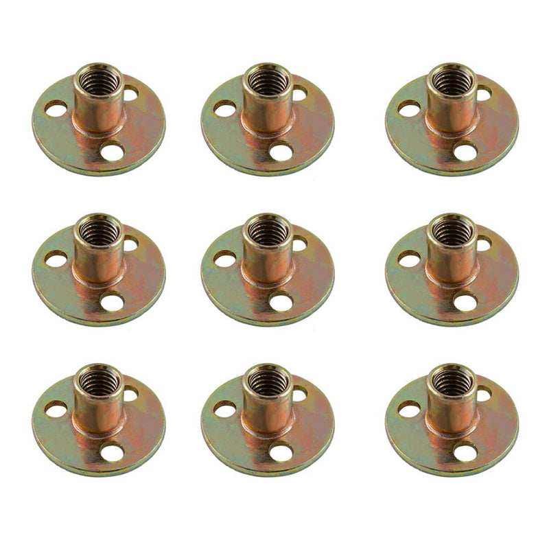 QWORK 3/8"-16 Iron Plate Nut, 12-Piece Set T-nut with Round Base Carbon Steel T-Nuts - NewNest Australia