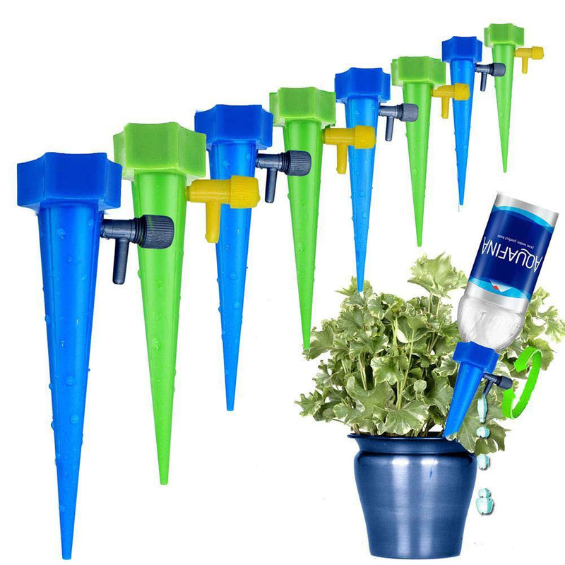 MANGOIT Self Plant Watering Spikes 12 Pack Auto Drippers Irrigation Devices Vacation Automatic Plants Water System with Adjustable Control Valve Switch Design for Houseplant, Gardenplant, Officeplant - NewNest Australia