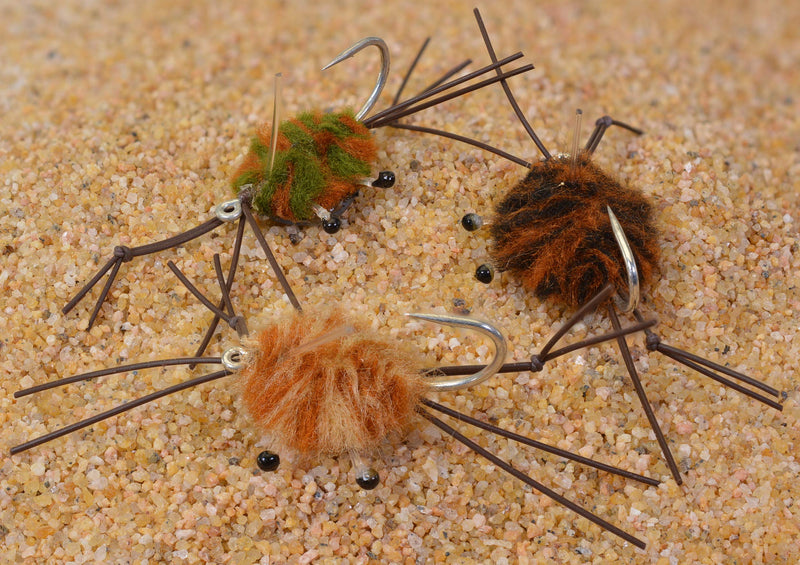 3 Pack | Camo Crab Saltwater Fishing Fly | Permit, Bonefish, Tarpon, Redfish | Mustad Duratin Hook #2 Assortment #4 - NewNest Australia