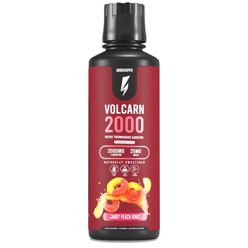 InnoSupps Volcarn 2000 - Liquid L-Carnitine, Boost Energy, Caffeine Free, No Artificial Sweeteners, 32 Servings (Candy Peach Rings) Candy Peach Rings - NewNest Australia