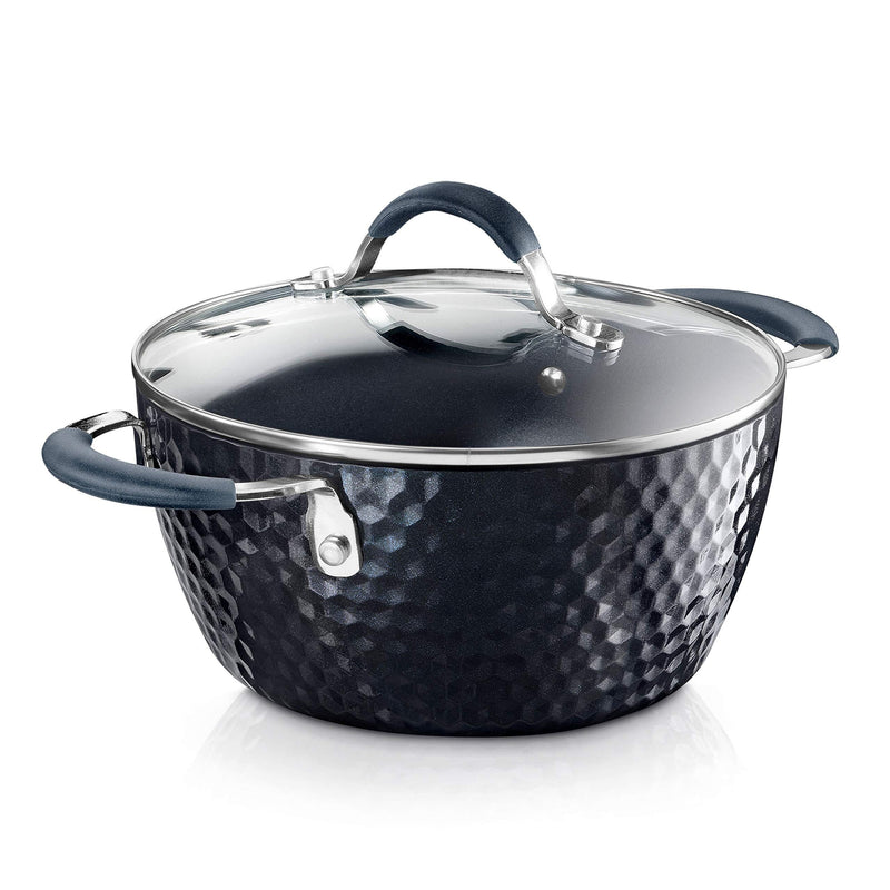 Durable Non-Stick Dutch Oven Pot - High-Qualified Kitchen Cookware with See-Through Tempered Glass Lids, 3.6 Quarts, Works with Model: NCCW11DS), One size, Blue - NutriChef PRTNCCW11DSDOP - NewNest Australia