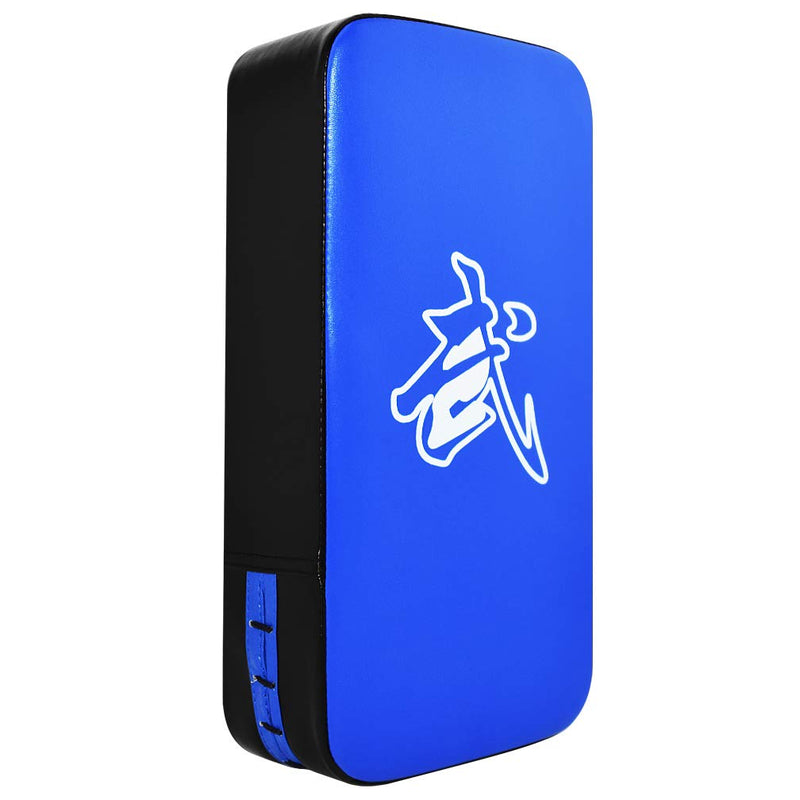 TLBTEK Taekwondo Kick Pad PU Muay Thai Pads MMA Karate Kick Pads Kickboxing Training Pads Martial Arts Punching Pads Leather Strike Curved Kicking Shield Blue - NewNest Australia
