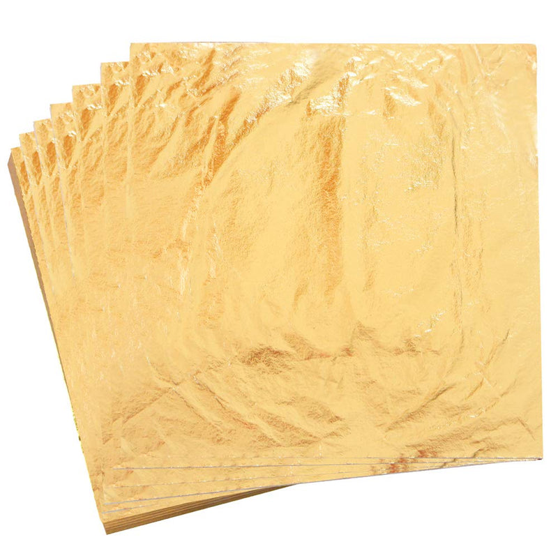 Imitation Gold Leaf for Arts, Gold Foil for Gilding Crafting,Home Decoration, Furniture,Painting 100 Sheets 5.5" by 5.5" gold 14cm - NewNest Australia