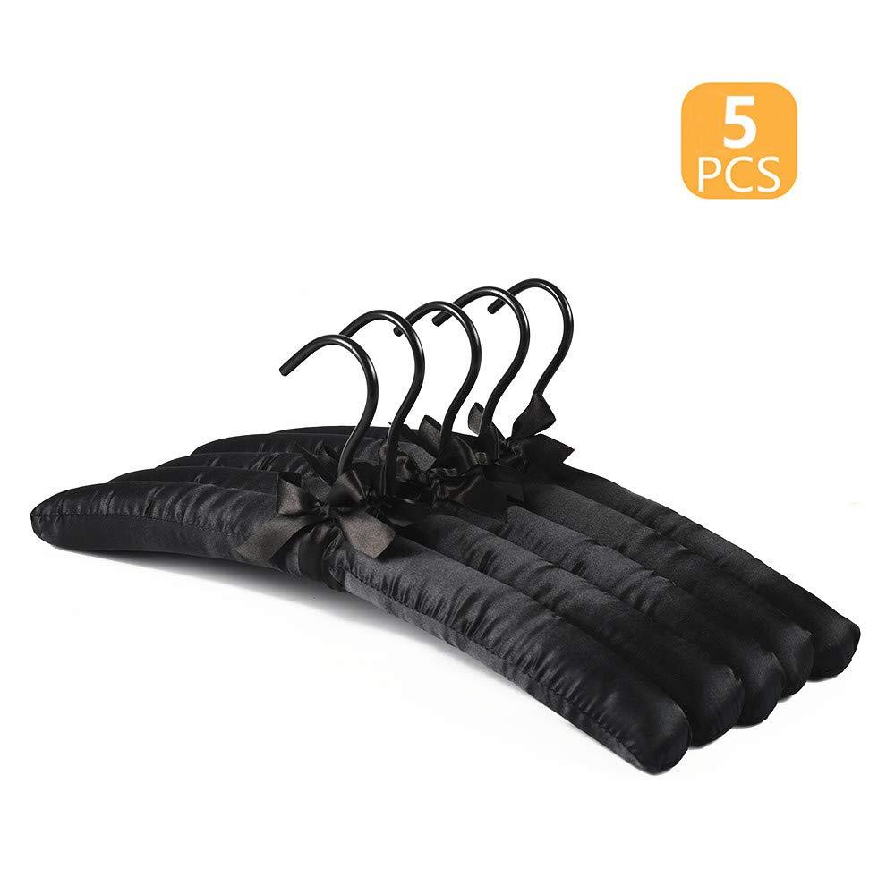 NewNest Australia - Better to U Satin Padded Blouse Sweater Hangers (5 PCS) (Black) Black 