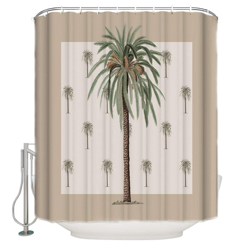 ZOE GARDEN Shower Curtain Set with Hook 72" x 72", Tropical Plants in Summer Beach Palm Trees | Bathroom Decor Waterproof Polyester Fabric Bathroom Accessories Bath Curtain 72*72IN=183*183CM - NewNest Australia