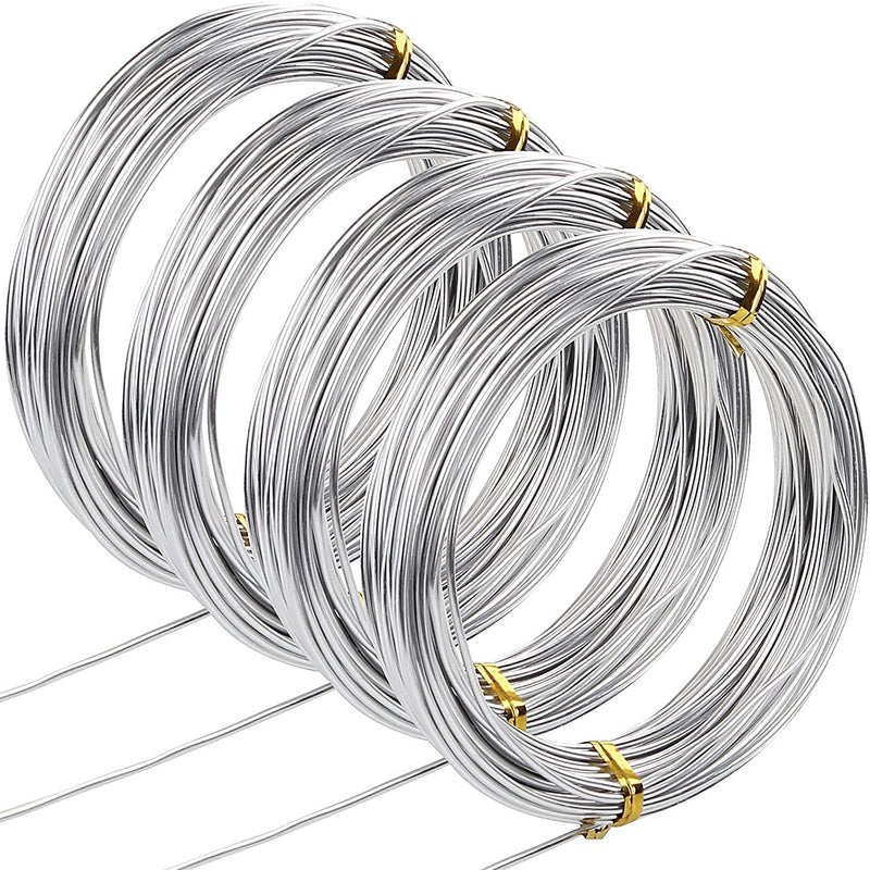 14 Gauge Aluminum Wire Silver Aluminum Wire 2mm Metal Craft Armature Wire 14 Gauge Bendable Metal Wire for Making Beading Jewelry Craft Dolls Skeleton DIY Crafts (4 Rolls, Total 131.2Ft) 14 Gauge Wire D2.0mm - NewNest Australia