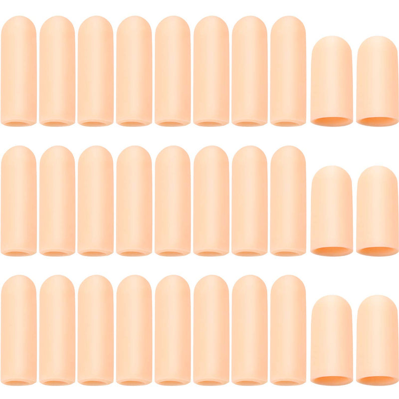 Frienda 30 Pieces Gel Finger Protector Finger Cots Silicone Finger Cover Cap Gel Finger Sleeves Finger Support for Finger Cracking, Finger Trigger (Apricot) Apricot - NewNest Australia