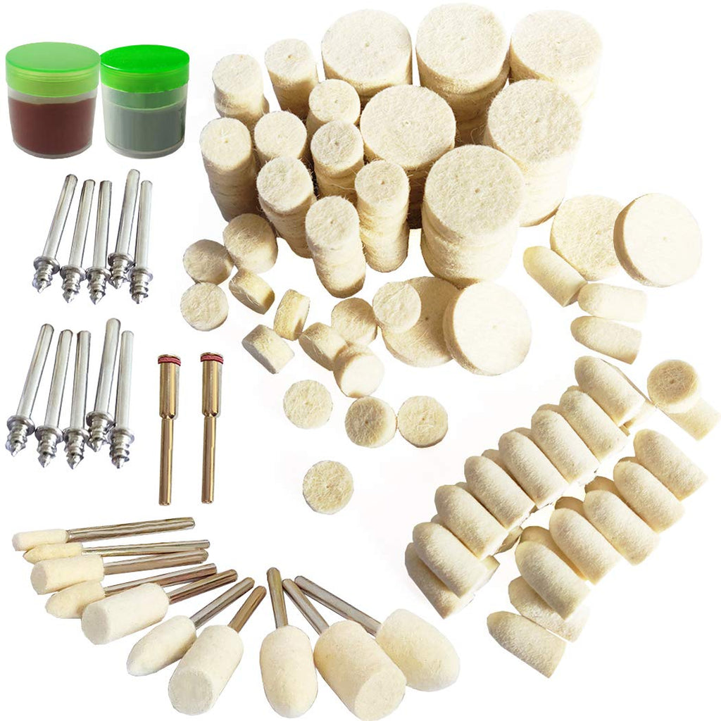 IELEK Felt Wool Polishing Buffing Pad Set Wheel Grinding Head Point & Mandrel Kit Accessories Tools Compatible for Dremel - NewNest Australia