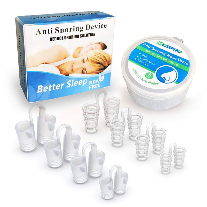 8 Pack Nose Vents to Ease Breathing Anti Snoring Nose Vents with Different Size Breathing Relief Nasal Dilator Includes Travel Case - NewNest Australia