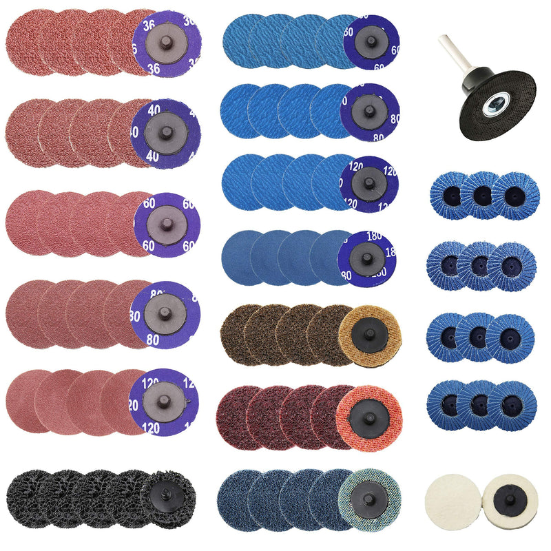 COSPOF 80 Pcs 2 Inch Roloc Sanding Disc Set,Quick Change Disc Combination,1/4 Inch Hold Fits Various Grinder.Widely Used for Surface Conditioning,Striping,Polishing,Finishing and Rust Paint Removal. - NewNest Australia