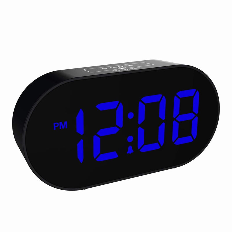 NewNest Australia - Plumeet [Updated Version] LED Alarm Clock Digital Clocks with Adjustable Brightness Dimmer and Alarm Volume - Blue Digit Display 12-24 Hrs - Kids Clocks with Snooze and USB Port (Navy Blue) Navy Blue 