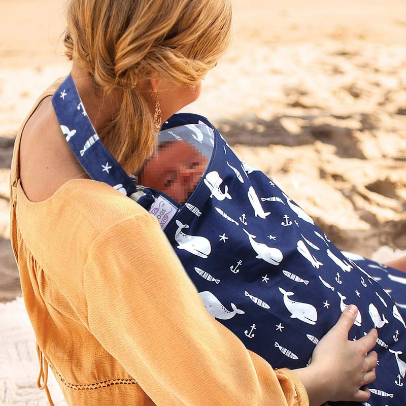 UHINOOS Nursing Cover,Infinity Soft Breastfeeding Cotton for Babies with No See Through Cotton for Mother Nursing Apron for Breastfeeding (Blue) Blue - NewNest Australia