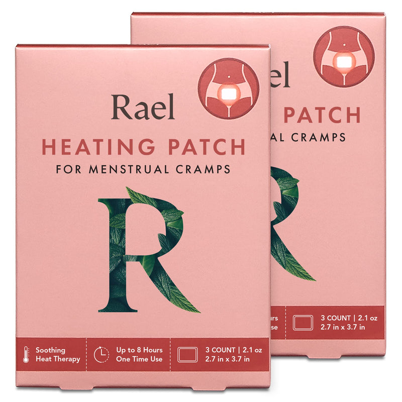 Rael Natural Herbal Heating Patches - Cramp Care, Heat Therapy, Ultra-Thin Design, On The Go Size (2 Pack, 6 Count) - NewNest Australia