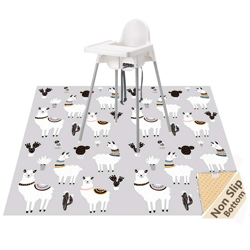 WOMUMON Splat Mat for Under High Chair/Arts/Crafts, 51" Waterproof Spill Mat Washable Non-Slip Floor Protector Splash Mat, Messy Mat and Table Cloth (Alpaca) Alpaca - NewNest Australia