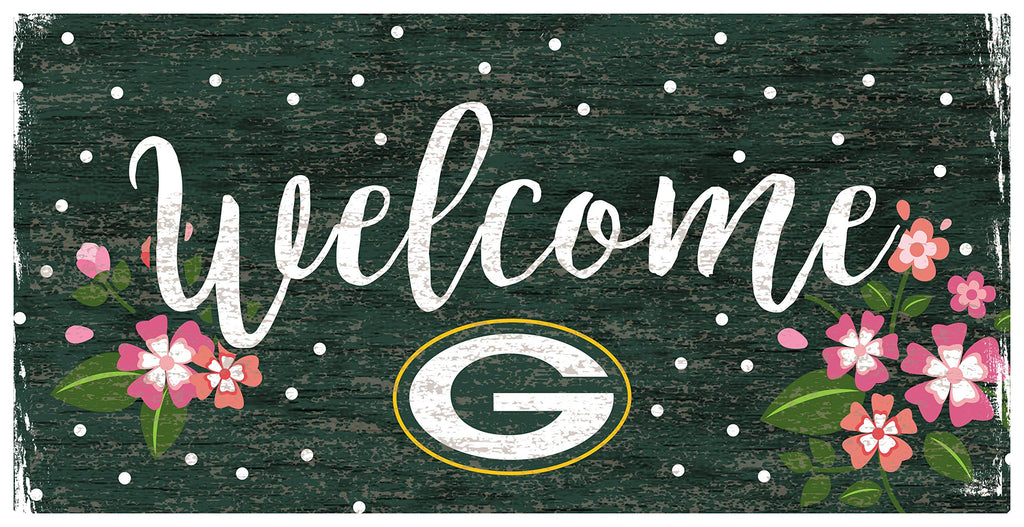 Fan Creations NFL Green Bay Packers Unisex Green Bay Packers Welcome Floral Sign, Team Color, 6 x 12 - NewNest Australia