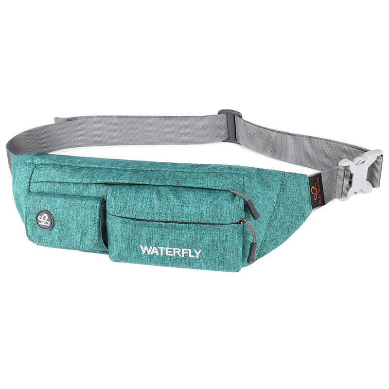 WATERFLY Fanny Pack for Women Men Water Resistant Small Waist Pouch Slim Belt Bag with 4 Pockets for Running Travelling Hiking Walking Lightweight Crossbody Chest Bag Fit All Phones Dark green - NewNest Australia