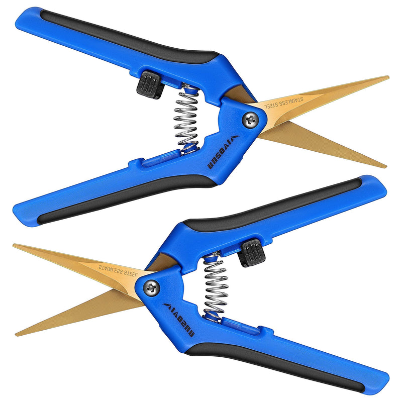 VIVOSUN 2-Pack Gardening Pruning Shear with Titanium Coated Curved Precision Blades Blue - NewNest Australia