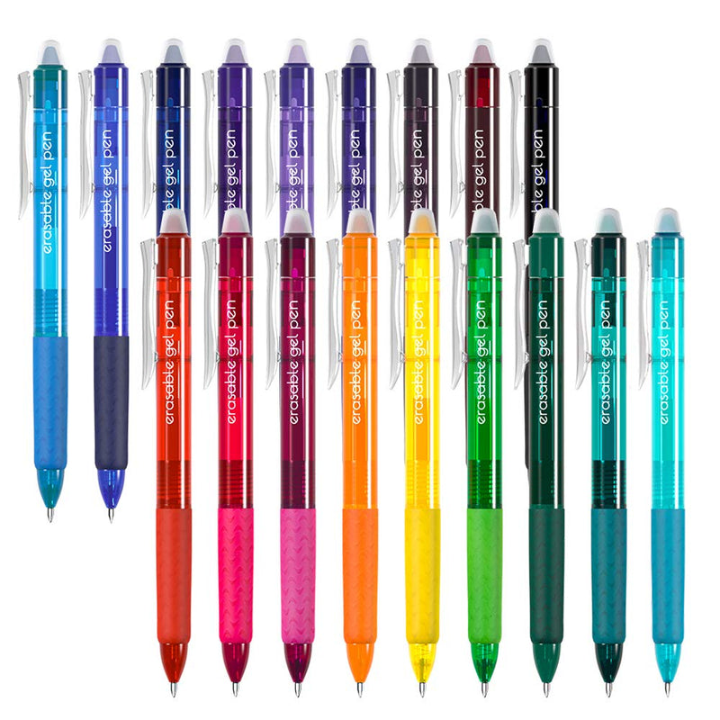 Vanstek 18 Colors Retractable Erasable Gel Pens Clicker, Fine Point(0.7), Make Mistakes Disappear, Premium Comfort Grip for Drawing Writing Planner and Crossword Puzzles - NewNest Australia