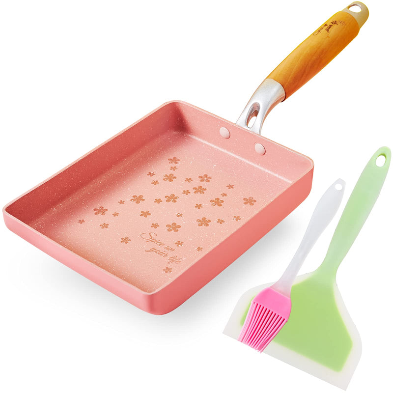 ROCKURWOK Japanese Omelette Pan Nonstick Tamagoyaki Egg Pan, Retangle Small Frying Pan, 7” x 5”, Pink - NewNest Australia