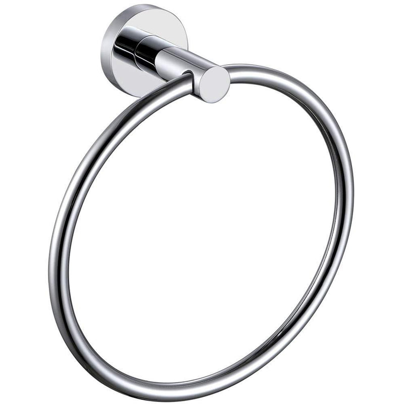 Hand Towel Ring, Angle Simple Stainless Steel Bathroom Towel Holder, Face Towel Hanger, Round Towel Ring Chrome, Wall Mount - NewNest Australia