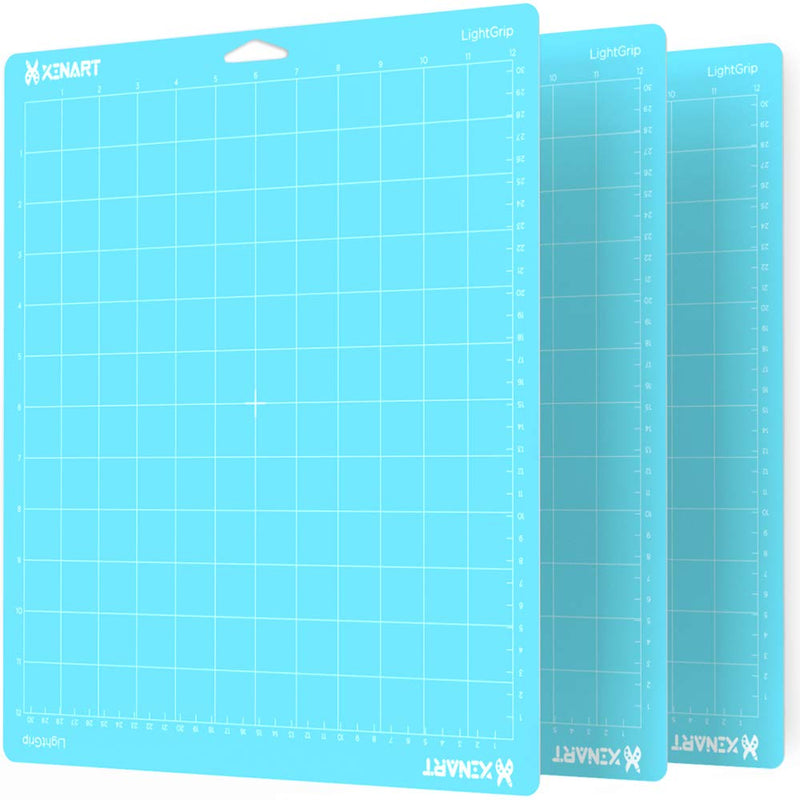 Xinart LightGrip Cutting Mat for Cricut Maker 3/Maker/Explore 3/Air 2/Air/One(12x12 Inch, 3 Mats) Light Adhesive Sticky Blue Quilting Cricket Cutting Mats Replacement Accessories for Cricut A-Lightgrip 12"x12", 3 Pack - NewNest Australia