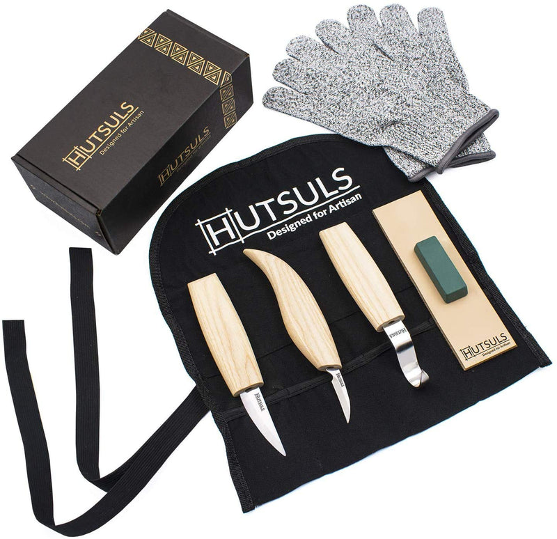 Hutsuls Wood Whittling Kit for Beginners - Razor Sharp Wood Carving Knife Set in Beautifully Designed Gift Box, Whittling Knife for Kids and Adults (8 Pieces) - NewNest Australia