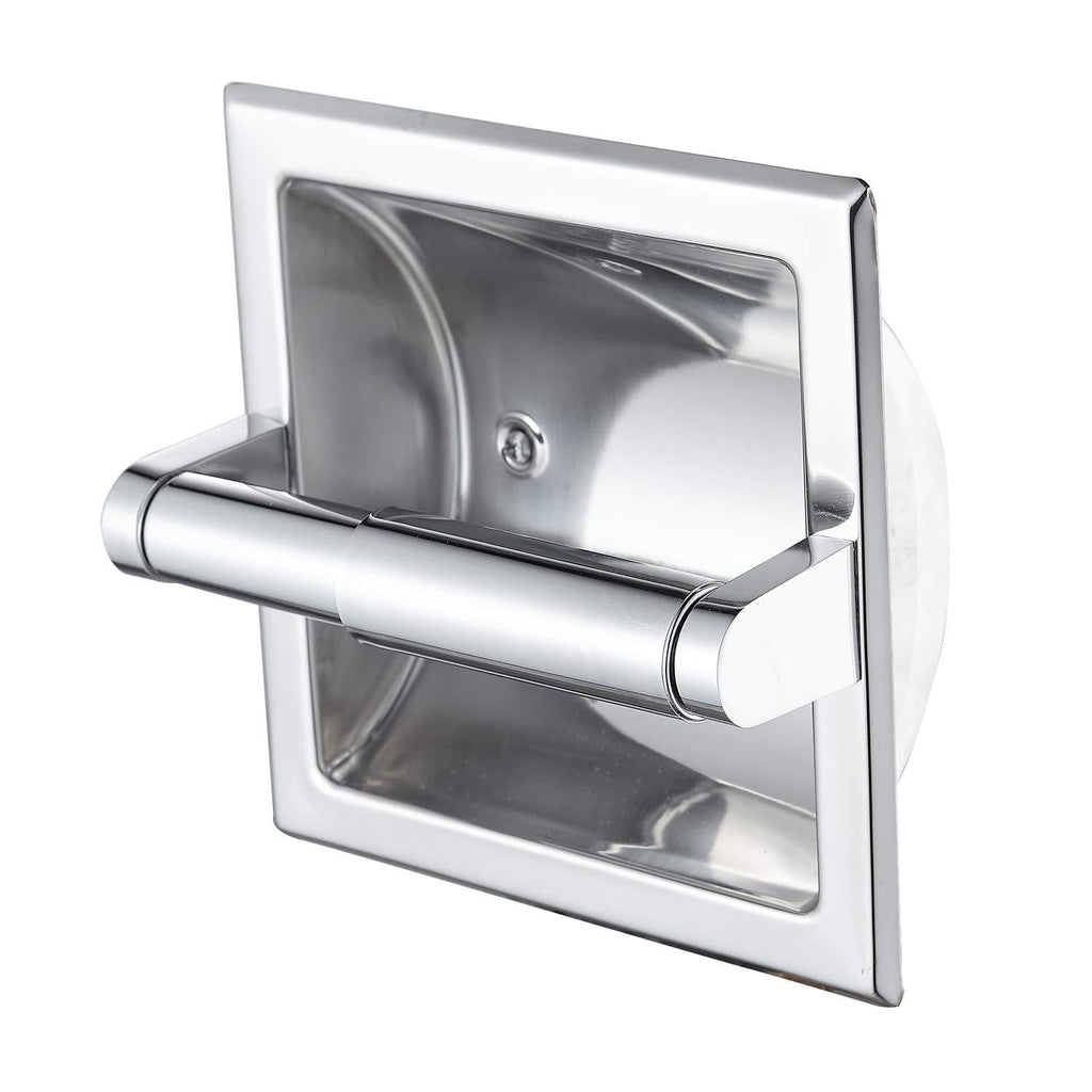 Top Taste Chrome Recessed Toilet Paper Holder Wall Toilet Paper Holder，Recessed Tissue Roll Dispenser for Bathroom- Recessed Toilet Tissue Holder Includes Rear Mounting Brack - NewNest Australia