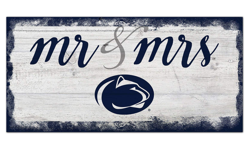 Fan Creations NCAA Penn State Nittany Lions Unisex Penn State University Script Mr & Mrs Sign, Team Color, 6 x 12 - NewNest Australia