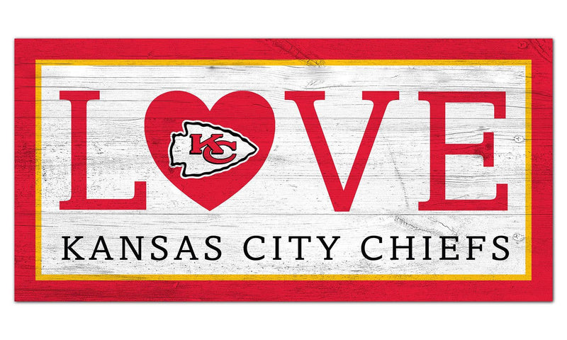 Fan Creations NFL Kansas City Chiefs Unisex Kansas City Chiefs Love Sign, Team Color, 6 x 12 (N1066-KCC) - NewNest Australia