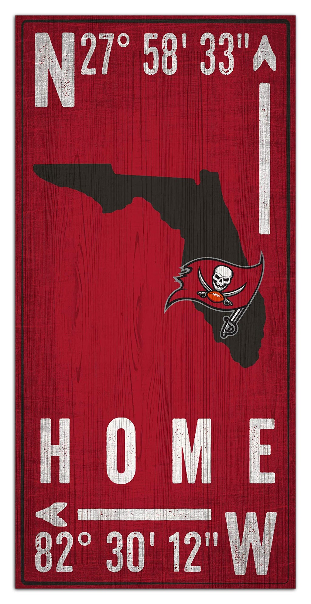 Fan Creations NFL Tampa Bay Buccaneers Unisex Tampa Bay Buccaneers Coordinate Sign, Team Color, 6 x 12 - NewNest Australia