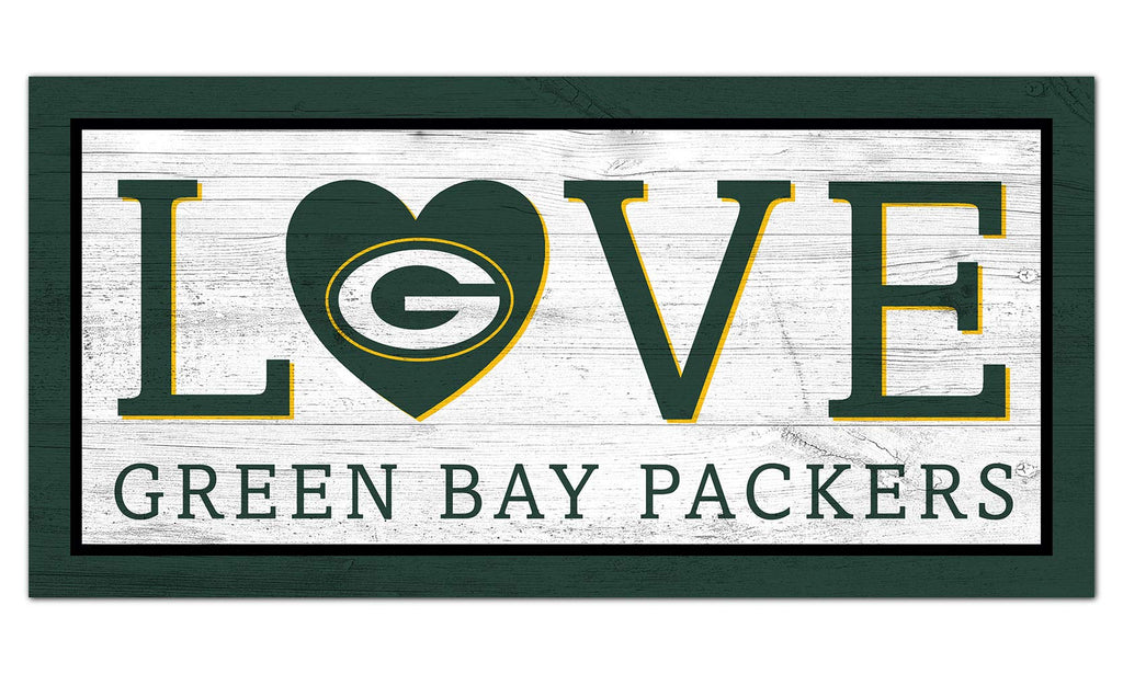 Fan Creations NFL Green Bay Packers Unisex Green Bay Packers Love Sign, Team Color, 6 x 12 - NewNest Australia