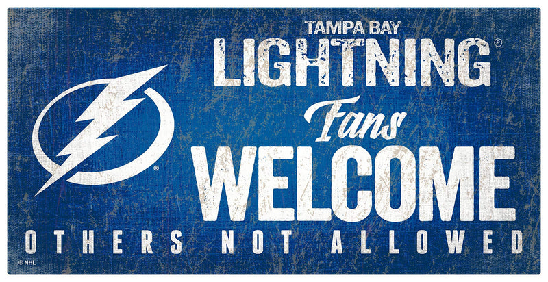 NHL Tampa Bay Lightning Unisex Tampa Bay Lightning Fans Welcome Sign, Team Color, 6 x 12 - NewNest Australia