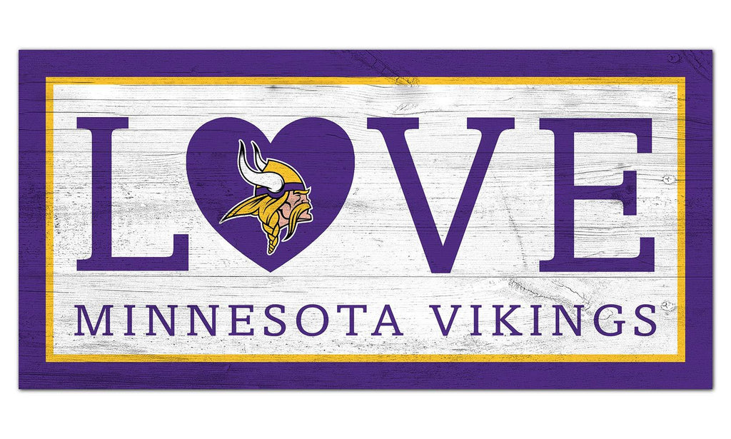 NFL Minnesota Vikings Unisex Minnesota Vikings Love sign, Team Color, 6 x 12 - NewNest Australia