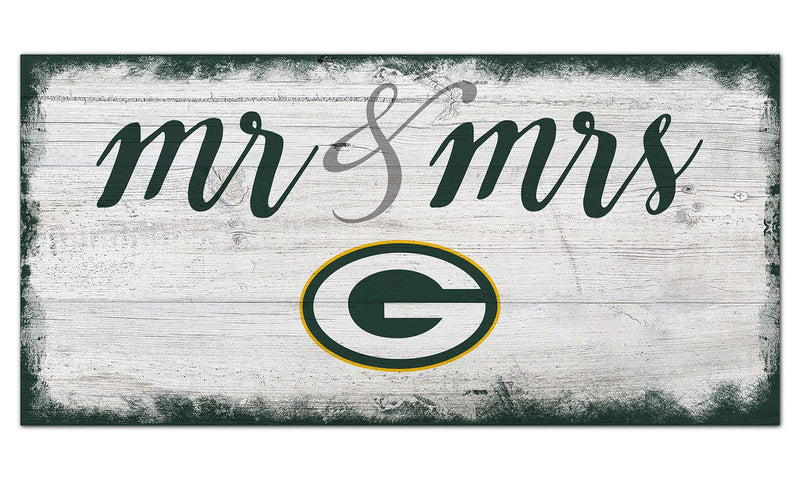 Fan Creations NFL Green Bay Packers Unisex Green Bay Packers Script Mr & Mrs Sign, Team Color, 6 x 12 - NewNest Australia