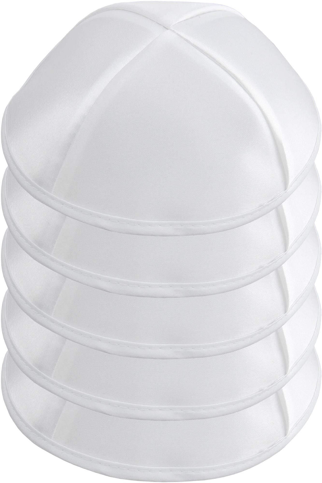 NewNest Australia - HolYudaica Pack of 5-Pcs - Hq Satin Kippah for Men & Boys, Yamaka Hat from Israel - Kippot Bulk (White, 19/20CM) White 