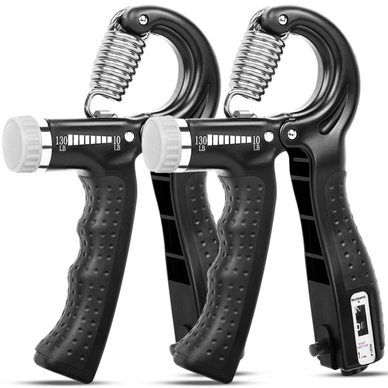 KDG Hand Grip Strengthener 2 Pack Adjustable Resistance 10-130 lbs Forearm Exerciser，Grip Strength Trainer for Muscle Building and Injury Recovery for Athletes - NewNest Australia