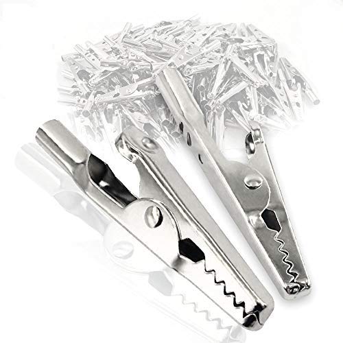 25Pcs 51mm Metal Alligator Clip Spring Clamps test line Crocodile Clip Silver Tone Alligator Clips Nickel Plated Crocodile Clamps, used in laboratory electric testing work and Cable Lead Clip - NewNest Australia