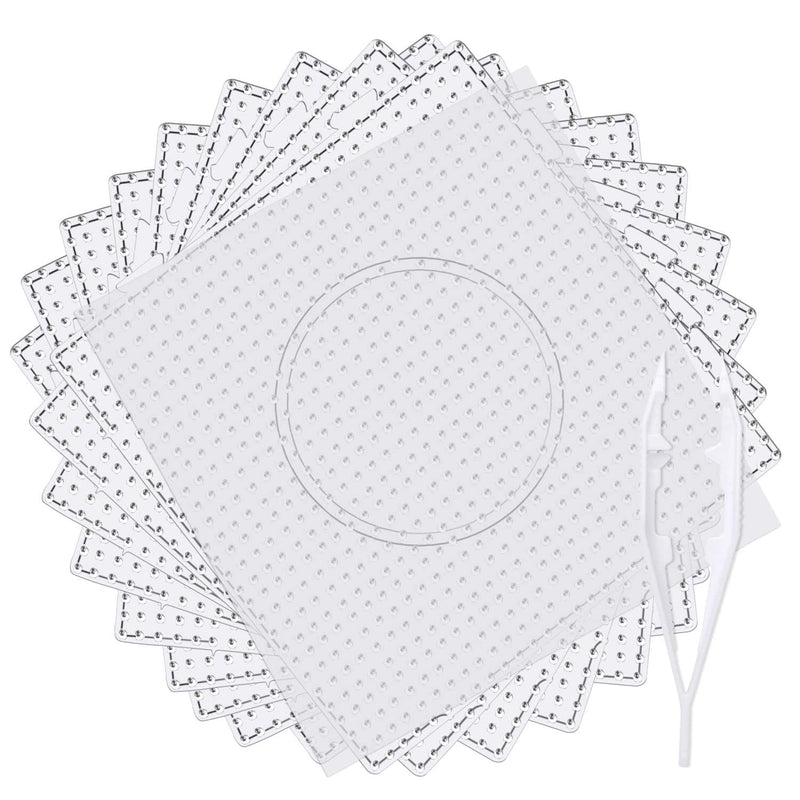 9pcs 5mm Large Square Fuse Beads Pegboards Plastic Beads Boards with Ironing Paper, Beads Tweezers for Kids Craft Beads 9 - NewNest Australia