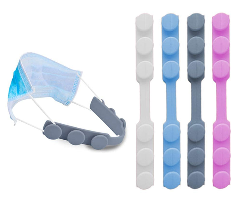 4 PCS Extended Silicone Bands Anti-Tightening Strap for Masks to Prevent Ear Pain,Adjustable Comfort mask Grips Extension Buckle Holder Hook Ear Strap,4 Color 4 Count (Pack of 1) 4 Color - NewNest Australia