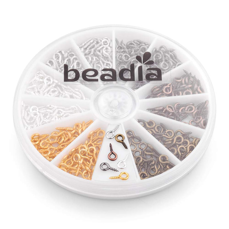 BEADIA Small Screw Eye Pins 4mmx8mm for Jewelry Making Handmade DIY (6 Colors 600pcs) Mixed - NewNest Australia