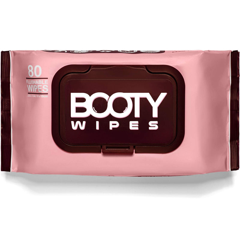 BOOTY WIPES for Women - 80 Flushable Wipes for Adults, Feminine Wet Wipes (80 Wipes Total - 1 Flip-Top Pack) pH Balanced, Infused with Vitamin-E & Aloe - NewNest Australia