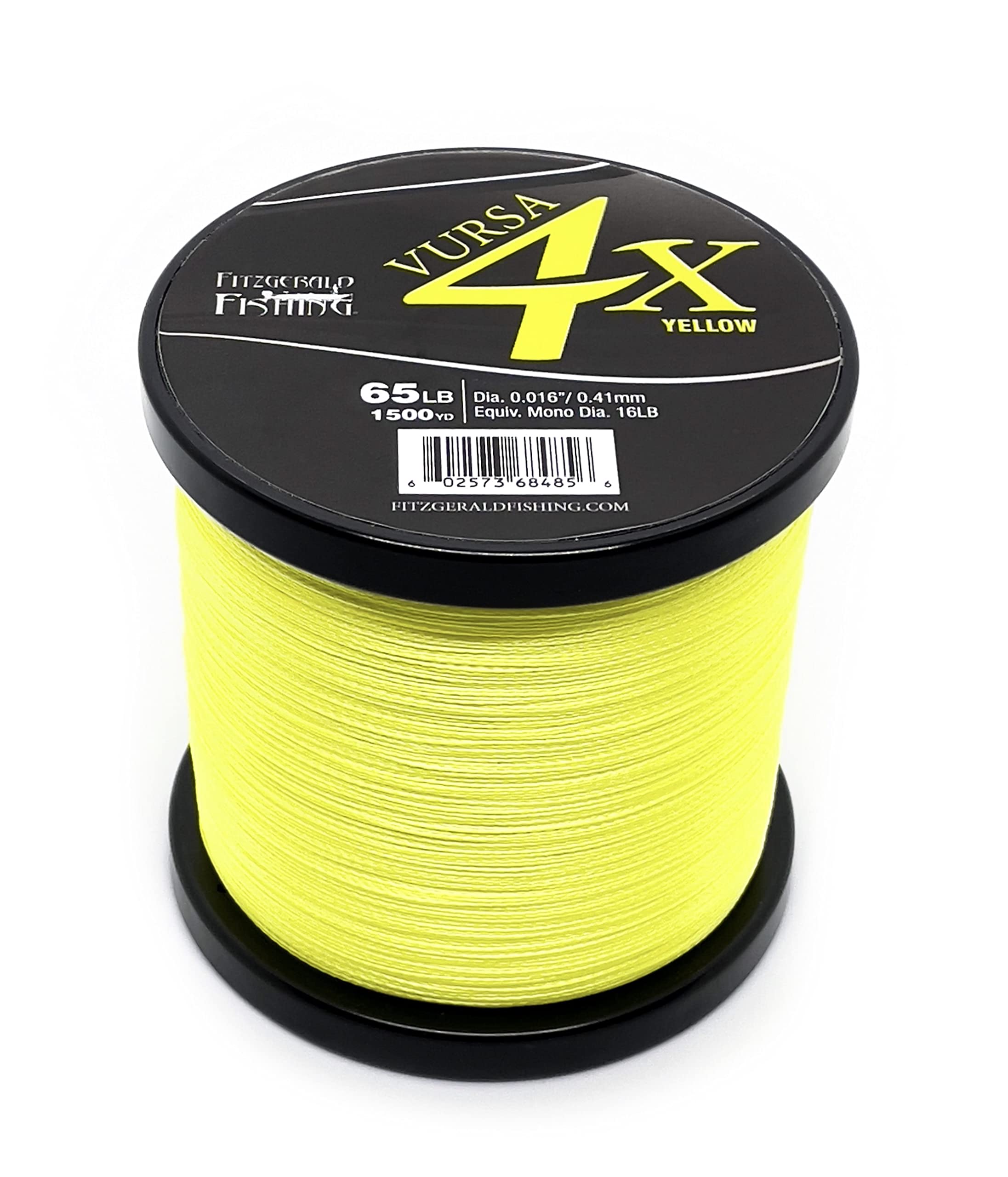 Fitzgerald Vursa 4X Braided Fishing Line - The 4 Strand, Longer Casting,  Fade Resistant Freshwater and Saltwater Fishing Line - Available in Green  and Yellow, 150/300/1500 Yd, 10-120 Lb, Braided Fishing Line