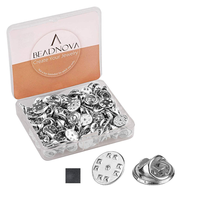 BEADNOVA 100PCS Butterfly Clutch Pin Backs Locking for Enamel Pin Backs Lapel Pin Backs (Silver, 100 pcs) - NewNest Australia