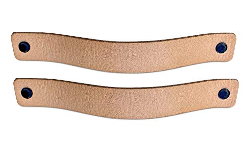 Brute Strength - Leather Handles for Furniture - Natural - 2 pcs - 7-7/8 x 1 ’’ - Leather Drawer Pull - Leather Drawer knobs - Cabinet pulls - Kitchen, bathroon, Dresser 2 Pieces - NewNest Australia