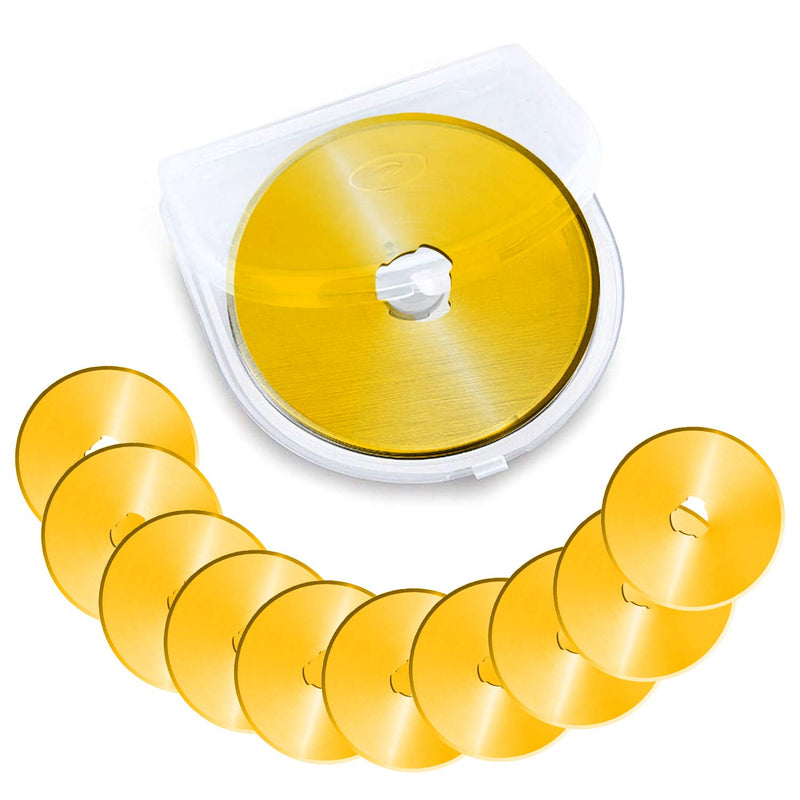 Titanium Rotary Cutter Blades 45mm 10 Pack Spare Replacement Blades with Improved Sharpness, Ideal for Quilting Scrapbooking Sewing Arts Crafts - NewNest Australia